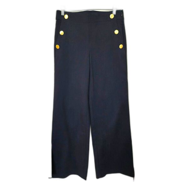 Loft Women's Hi Rise, Flat Front Wide Leg Trouser Size 2 in Forever Navy - Picture 1 of 6